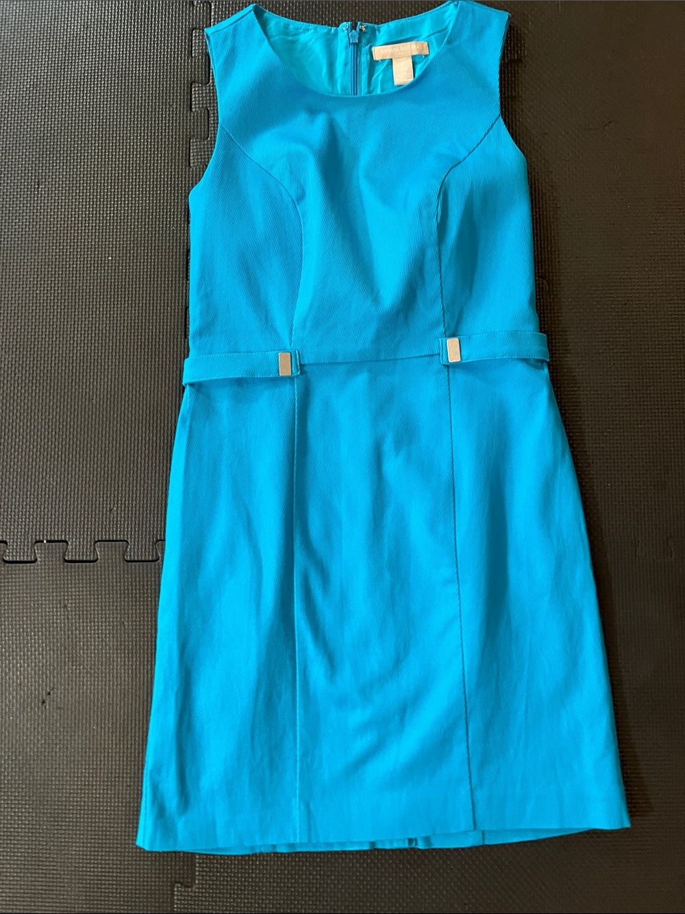 Banana Republic Bright Teal Sleeveless Midi Sheath Dress
